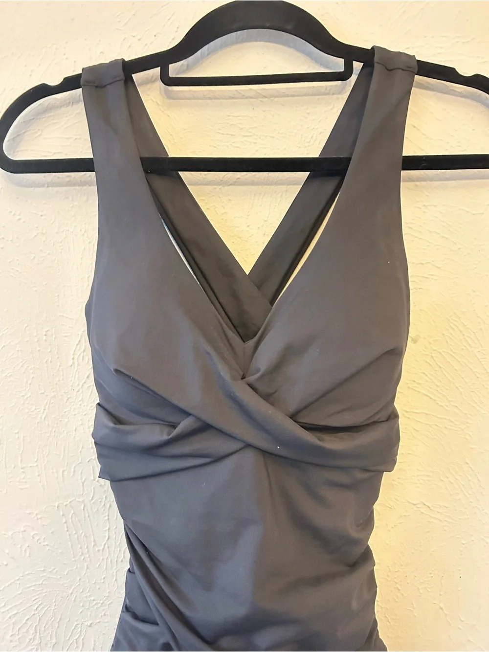 CALIA Power Sculpt Wrapped One-Piece Swimsuit in Black, Size 4